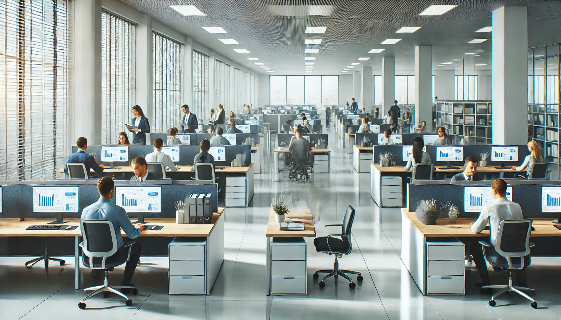 Employees in a corporate office